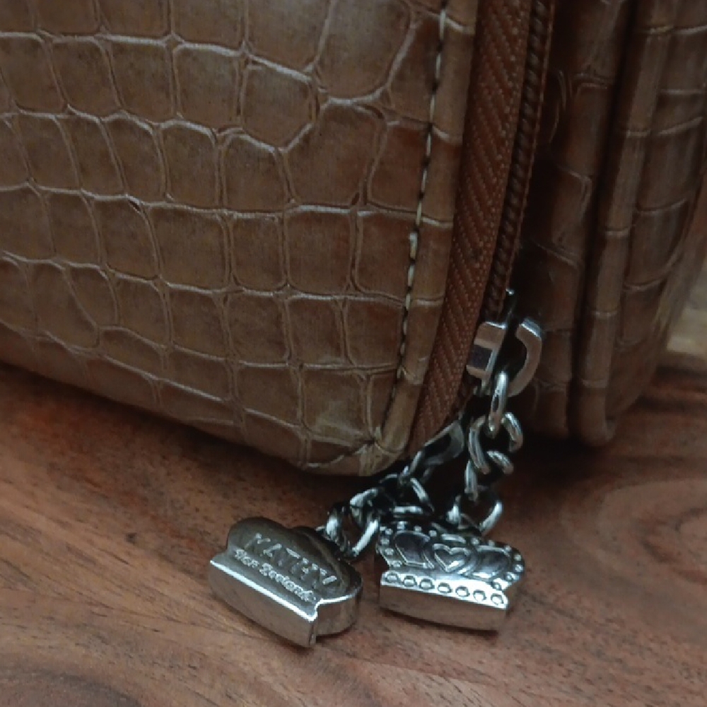 Kathy Van Zeeland Croc-Embossed Brown Crossbody Bag - Picture 5 of 15